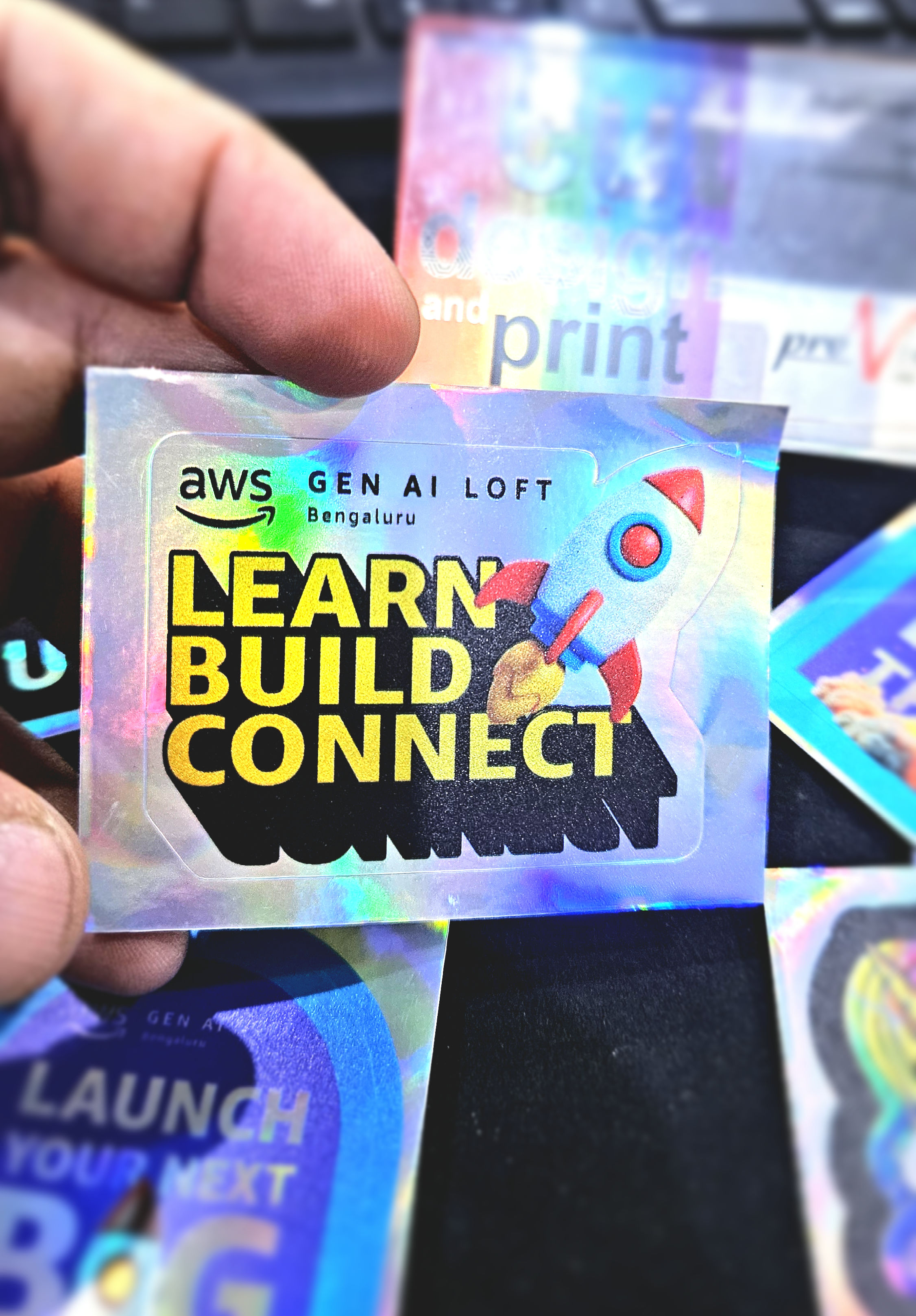 Preview - Latest update - Custom Holographic Shape Cut Stickers