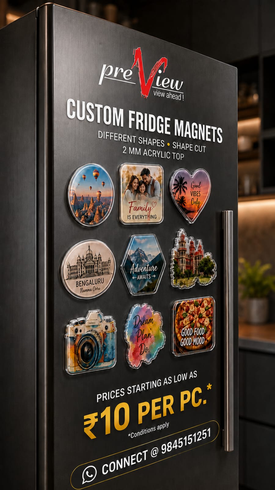 Preview - Latest update - Custom Acrylic Fridge Magnets in Bengaluru